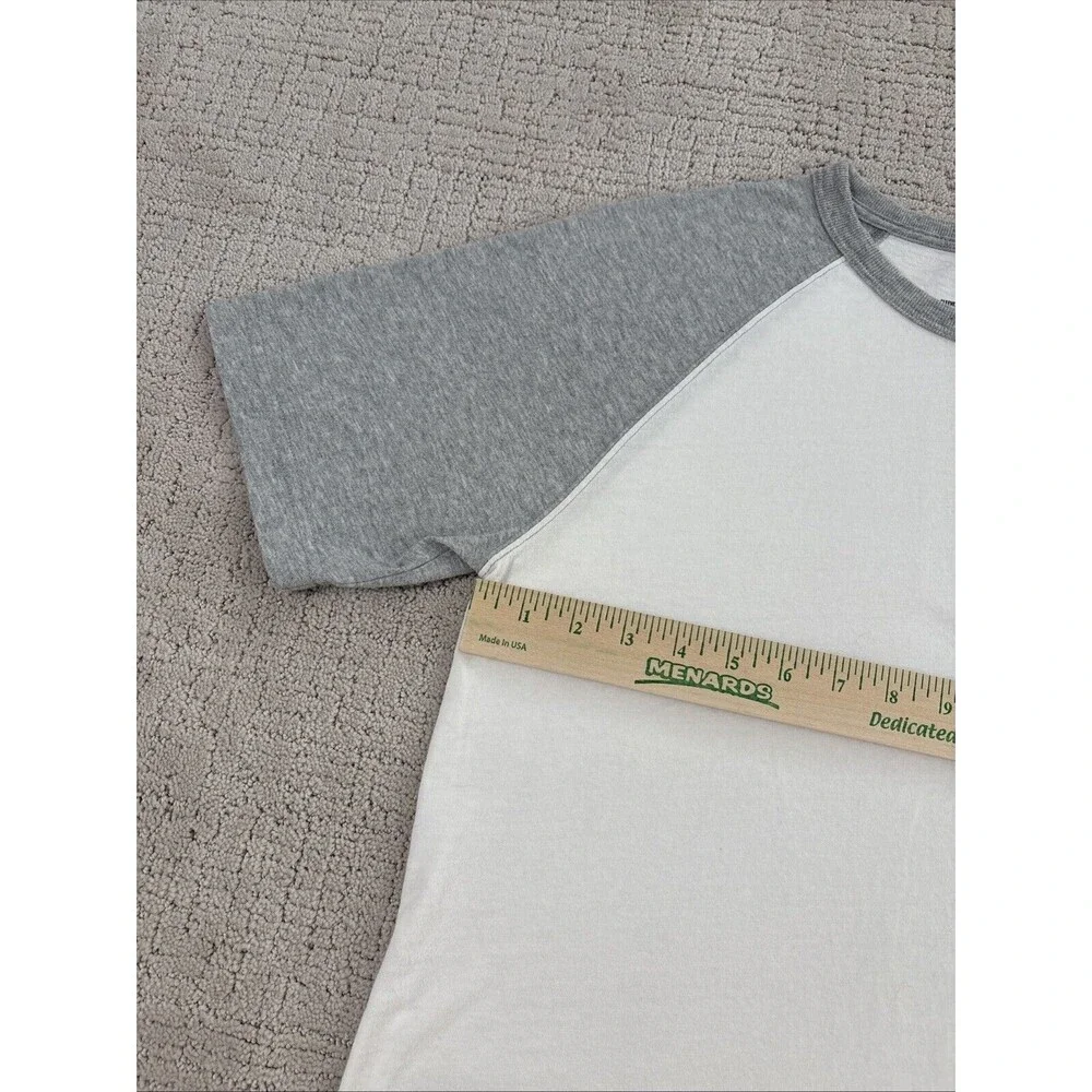 Faded Glory Grey/white Shirt Tee Short Sleeve Men Small 34/36